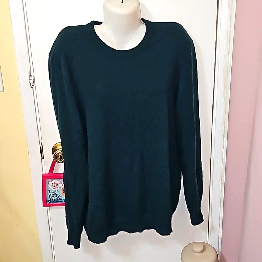 Cashmere Club Room Luxury Sweater large dark-green Pullover